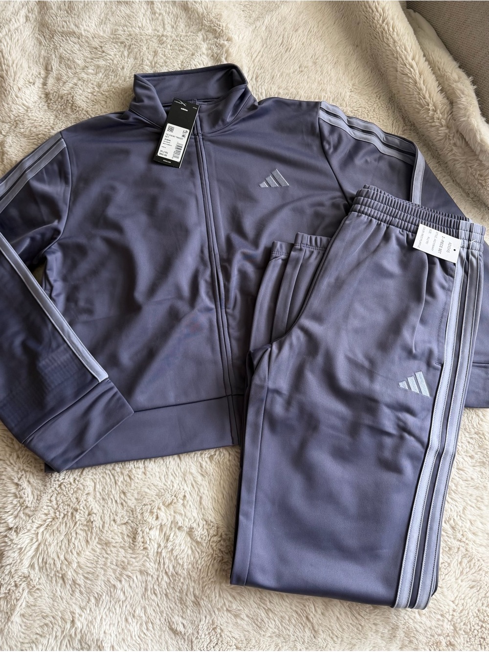 adidas Lilac Full-Zip Performance Track Jacket & Pants Set